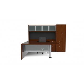 Jade U-Shaped Bullet Veneer Desk 